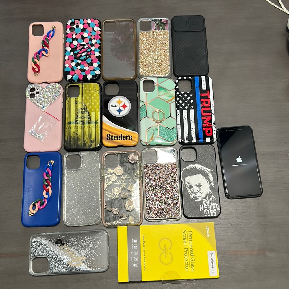 iPhone 11 with Screen Protectors & Cases